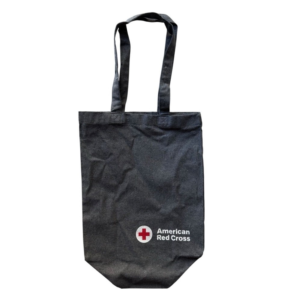Blood Donation Recycled Cotton Canvas Tote Bag Gray